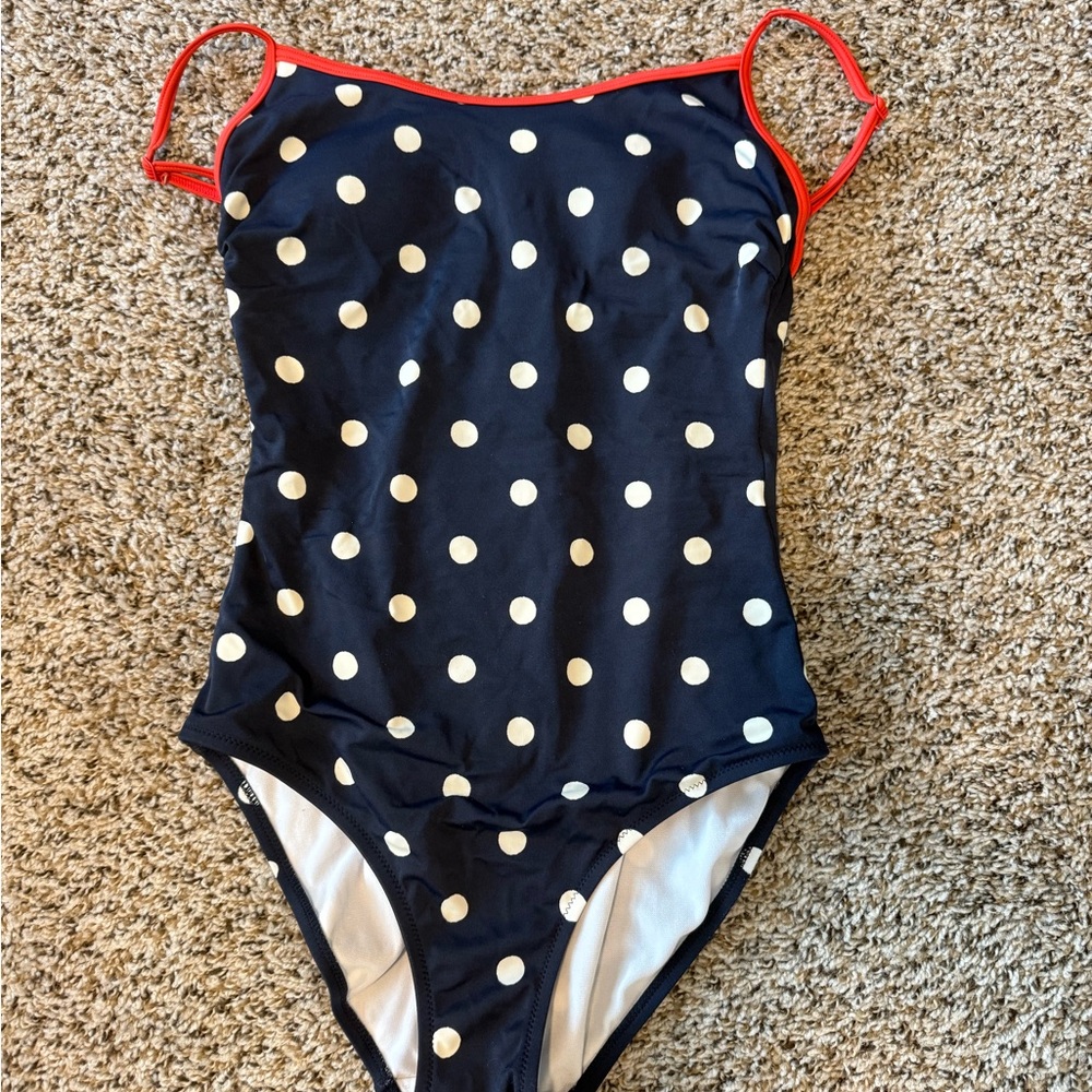 Boden Navy Polka Dot One Piece